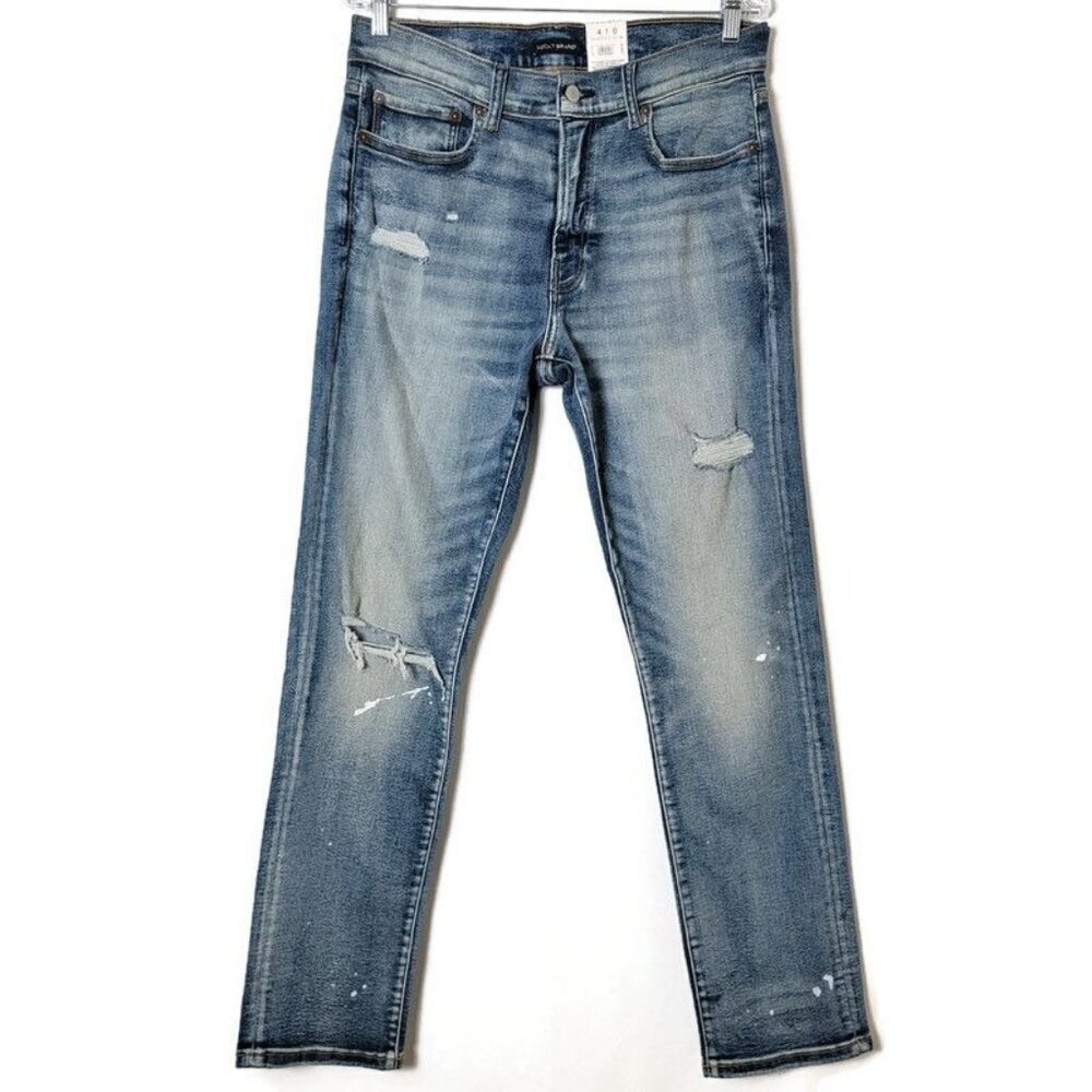 Lucky Brand Mens 410 Athletic Slim Stretch Distressed Paint Splatter Jeans 32x32